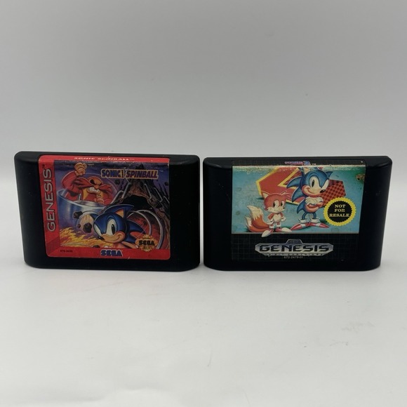 Sonic the Hedgehog‎ 2 And Sonic Spinball For Sega Genesis - Picture 1 of 11